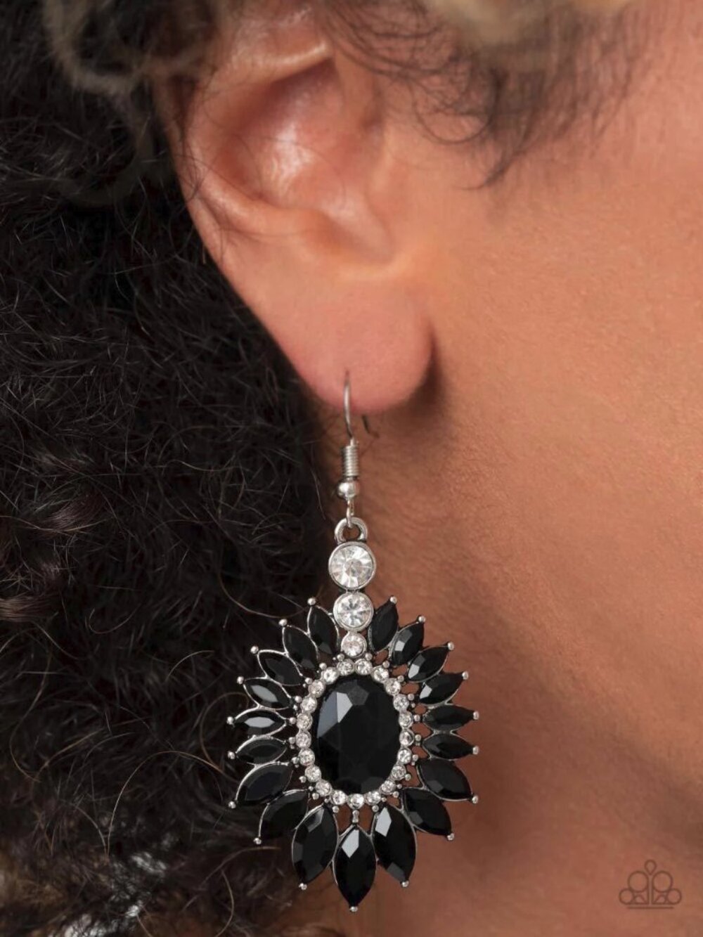 Paparazzi Jewelry Accessories - Big Time Twinkle – Black Earrings - Vintage